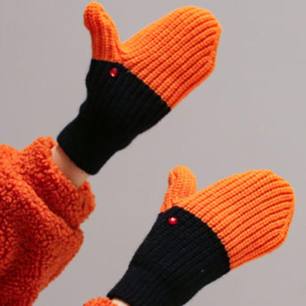 Creative Knitted Goose Gloves Long Swan Gloves Warm   Outdooor