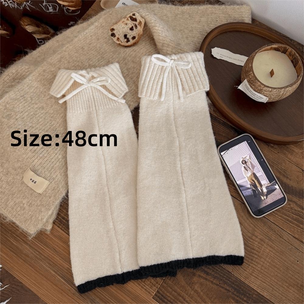 1 Pair Warm Knit Leg Sleeve Thick Knit Calf Warmer Durable Leg Warmer Daily Winter Outfit Styling