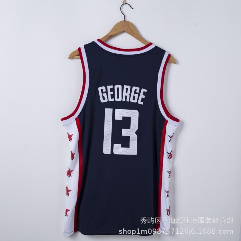 Embroidered NBA Clippers Jersey Paul George 13 Basketball Uniform Shirt Men Women Sportswear