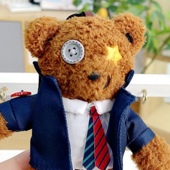 Брелок-подвеска в виде плюшевого медведя с ремешком, мягкий хлопковый брелок для ключей с чучелом животного для поделок своими руками, украшения для рюкзака автомобиля