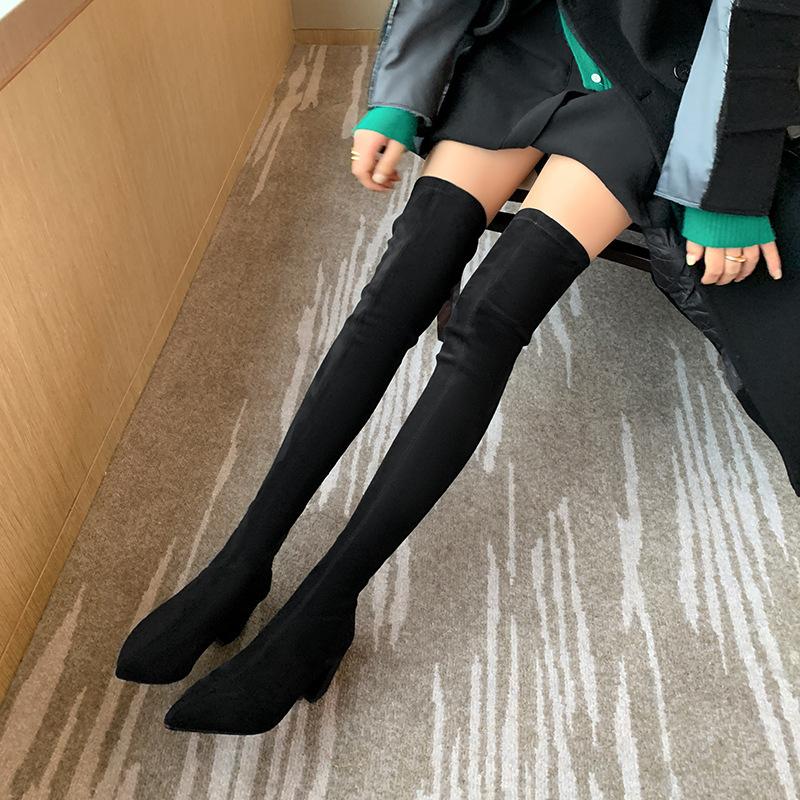 Recommended For Self-Retention, Large Legs, Thick Heels, Pointed Toes, Legs Over The Knee Boots, Medium Heel Elastic Boots, Women'S Boots