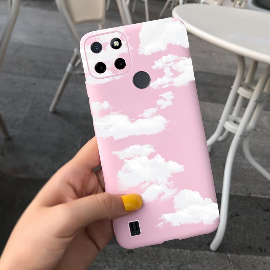 Чехол для Realme C21Y RMX3261 Милые подсолнухи Перо Мягкий силиконовый задний чехол для телефона Для Realme C21Y C 21 Y Чехлы Сумки RealmeC21Y
