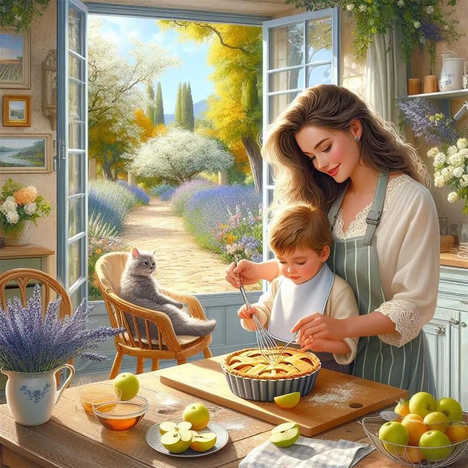 5D DIY мультфильм квадратный алмазный набор для живописи женщина и цветок вышивка крестом ручная работа ремонт мозаика искусство подарок 2024 новый