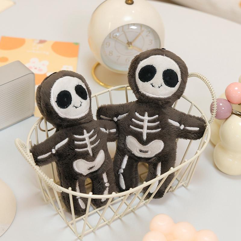 Halloween Skeleton Plush Pendant Doll Halloween Props Skeleton Toys Send Boys and Girls Plush Toys Bag Room Decor