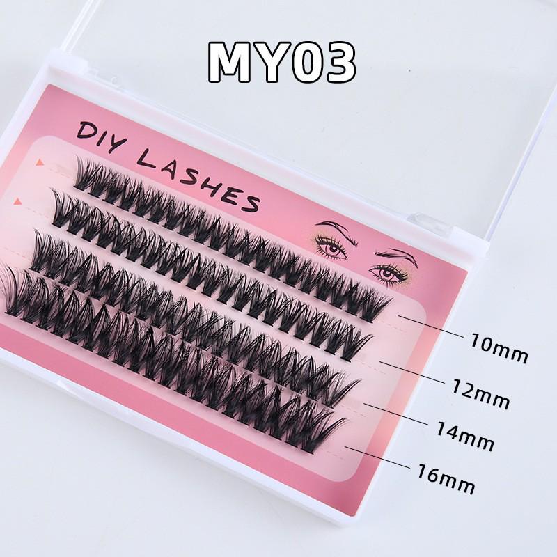 Natural Curly Clustered False Eyelashes for Manga Eyes - Large Capacity