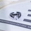 Темная Серия Персонализированное Модное Крутое Кольцо с Открытым Дизайном Любовь Неправильной Формы Инкрустировано Цирконами Панк Ретро Высококлассное Кольцо Женское
