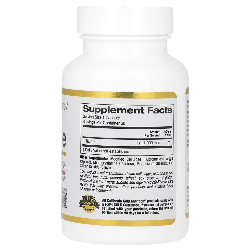 L-Taurine, Ajipure, 1,000Mg, 60 Veggie Caps