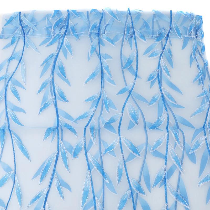 1 шт. Элегантные современные тюлевые шторы для гостиной, спальни, кухни, зеленые прозрачные шторы с листьями для окон, тюлевые шторы, занавески