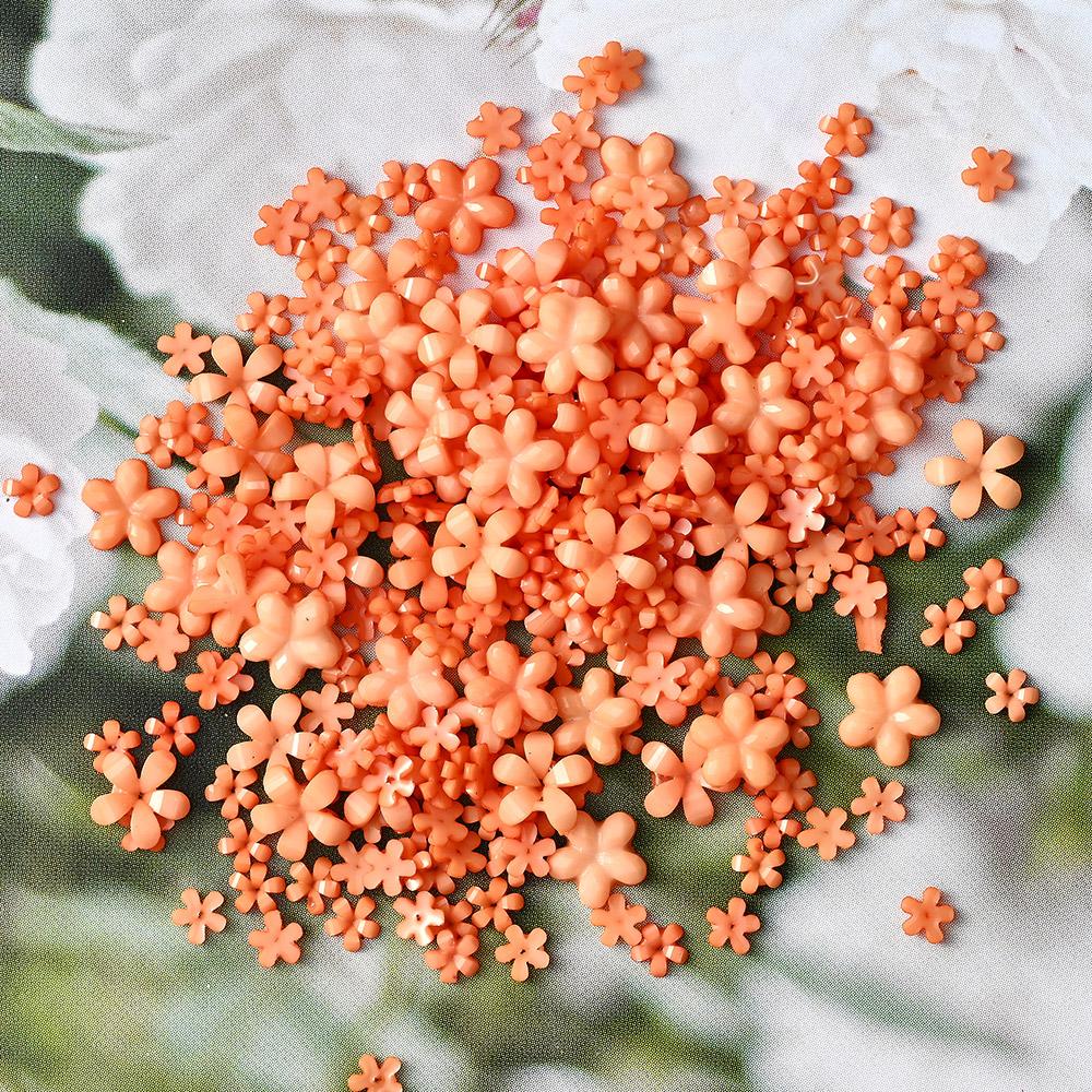 100 шт./пакет 3D акриловые цветы для ногтей подвески смешанного размера цвета украшения для ногтей стразы цветочки ювелирные изделия DIY аксессуары для ногтей