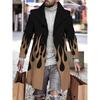 Mens Slim Fit Mid-Length Wool Blend Coat Striped Printed Casual Winter Outerwear 24-35 Years Old