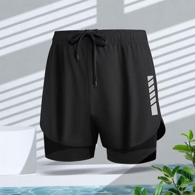 Мужские шорты для плавания Slim Fit Double Layers Quick Dry Conservative Breathable Swimming Drawstring Elastic Belt Swimming Trunks Water
