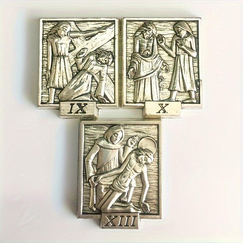 Catholic Juesus DIY Statues Cruz Madera 14 Sad Roads Status Christ Zinc Alloy Accessories Prayer Home Decoration