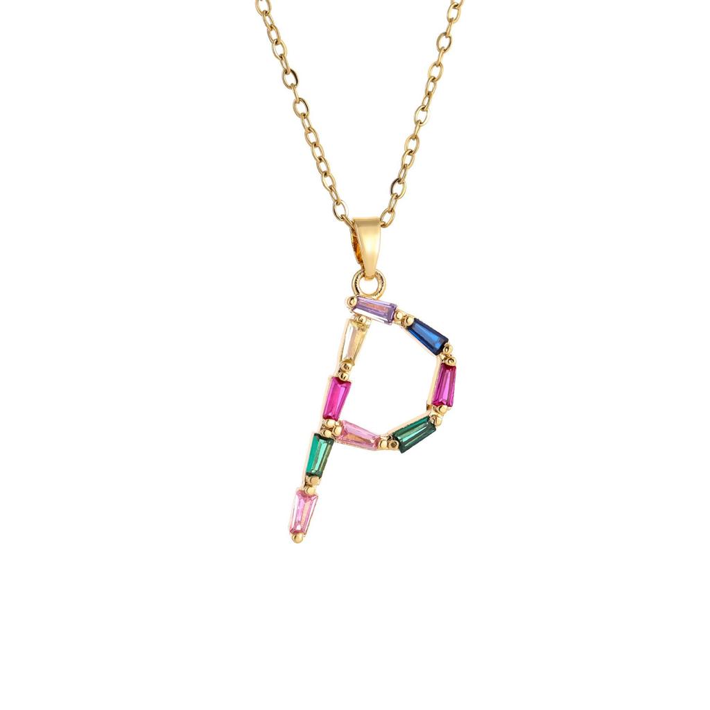 Женское металлическое колье с бриллиантами и цветными драгоценными камнями, Премиальный дизайн ручной работы, Колье с инициалом, Подарок для женщин, Праздничный подарок, Ювелирное украшение для вечеринки
