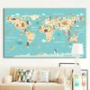 Мультфильм океан животных карта мира настенная живопись на холсте плакаты на скандинавскую тему и принты настенные панно для детской комнаты для украшения детской комнаты