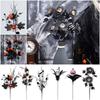 Black Artificial Pumpkin Maple Branches Halloween Floral Stems Branches  Party Supplies