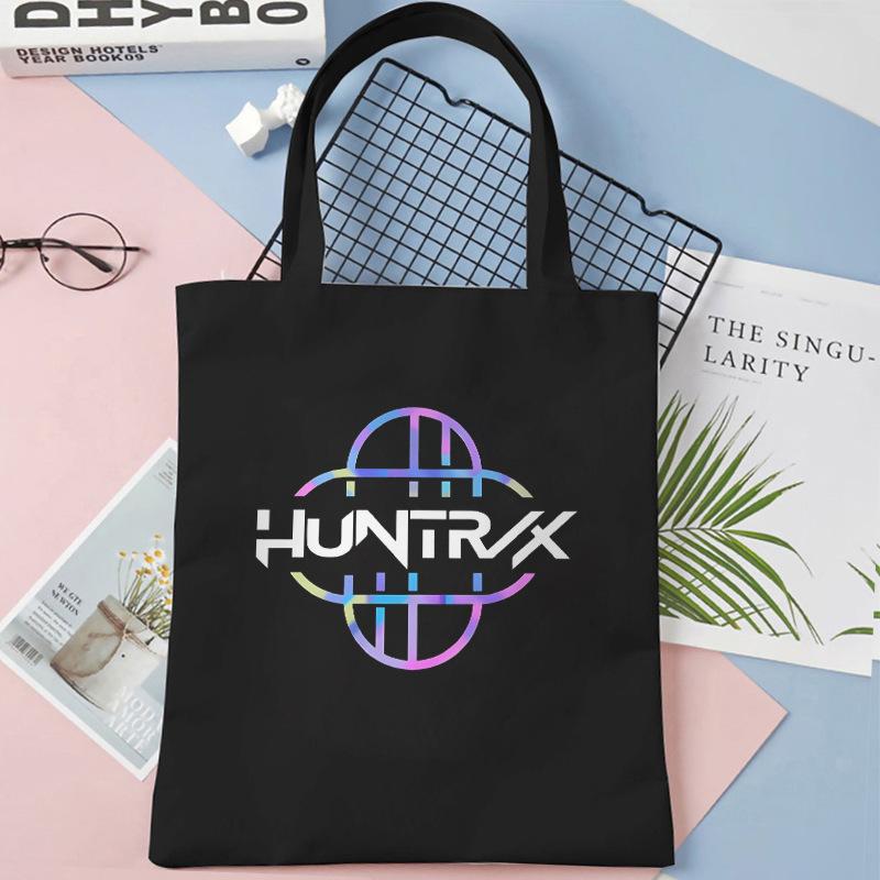 KPOP Охотники на демонов Девичья группа Принт Студенческая книга Наплечная холщовая сумка Сумка для покупок