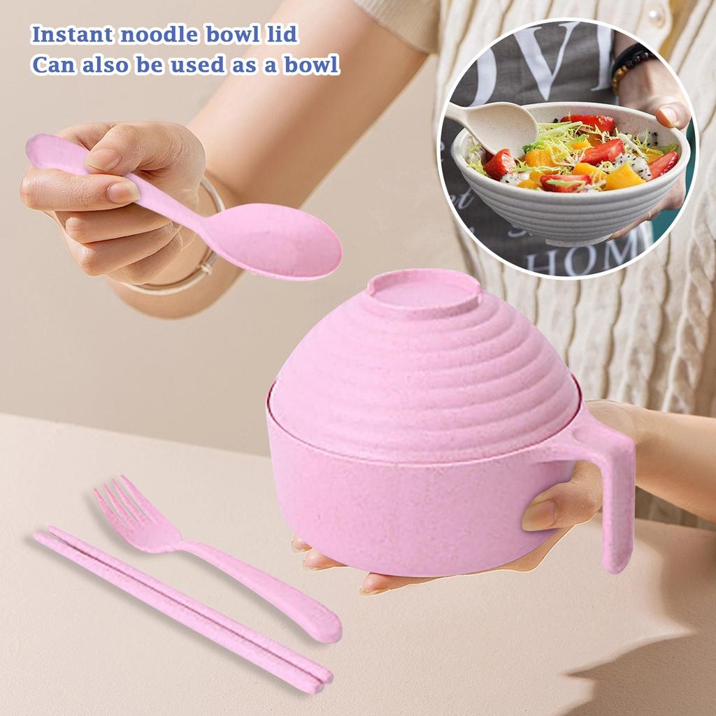 Столовые приборы Миска для лапши быстрого приготовления с крышкой Бытовая миска для лапши быстрого приготовления Чашка для лапши быстрого приготовления Портативная столовая посуда Набор из пяти предметов
