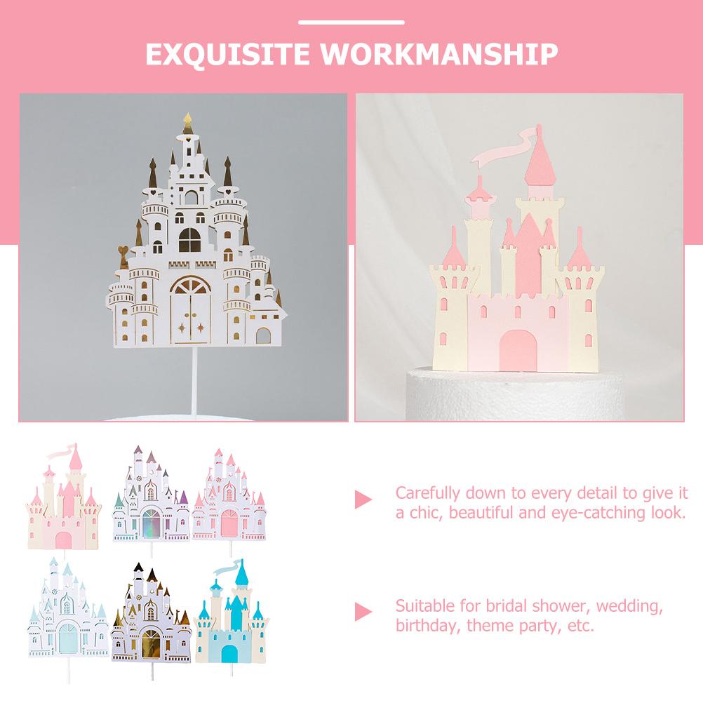 6 шт. вставка для торта в виде замка, украшение для украшения торта на день рождения для девочек, украшение на свадьбу