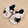 Women Cotton Slippers Simple and Fashionable Cute Cat Winter Sweat-absorbent Non-slip Indoor Home Cotton Slippers