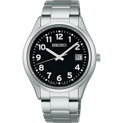 Мужской SBPX155 (SEIKO SELECTION S Series Solar Мужской металлический браслет) Круглые часы из серебристого нержавеющего металла