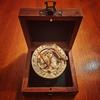 Brass Compass Sundial with Wooden Box Gift  Style Maritime  Gift Travel Adventure Engraving