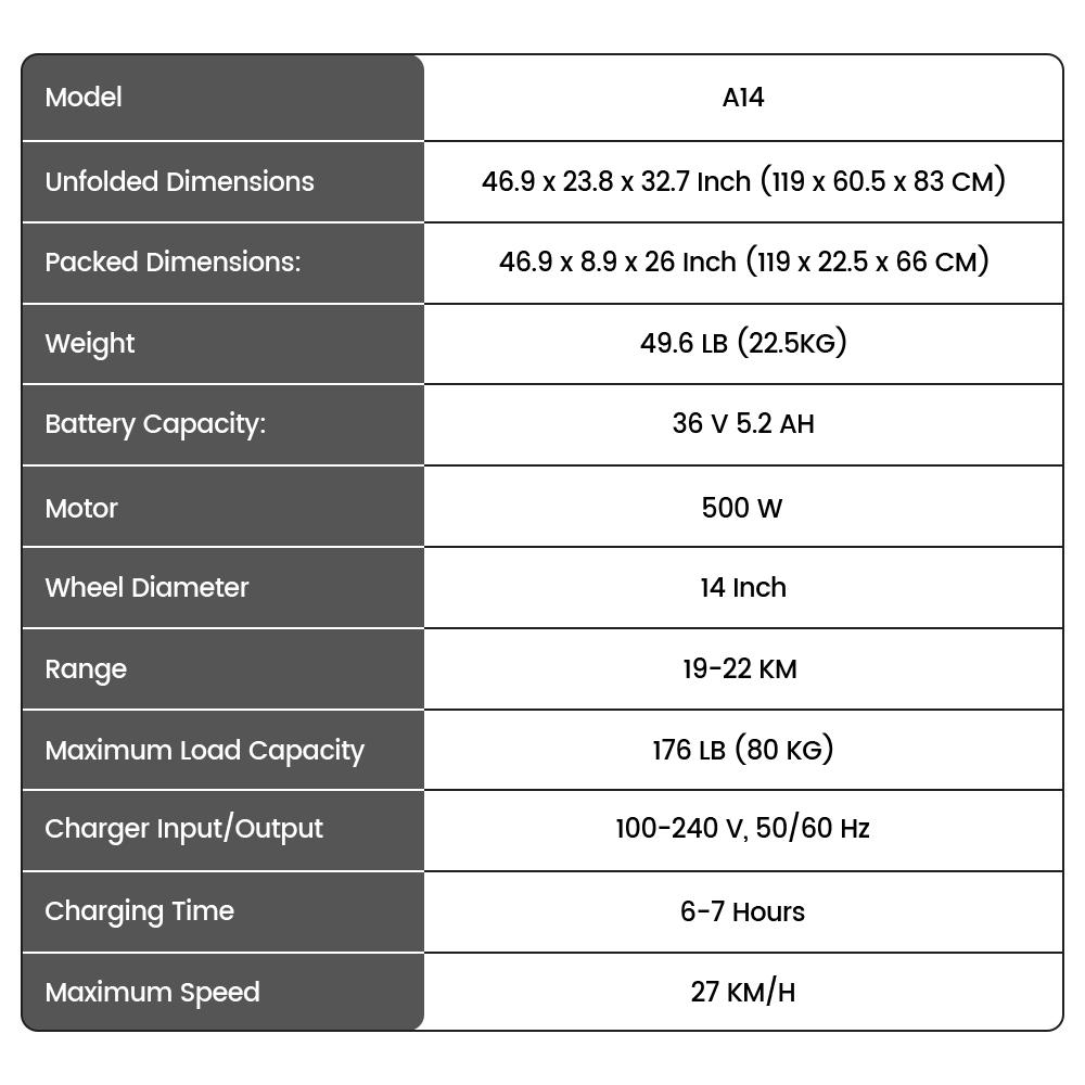 A14 Kids ELECTRIC DIRT BIKE 14 Inch 500W Motor 36V5.2Ah Battery 20-22km Range Shock Absorption, Bluetooth LED Lights
