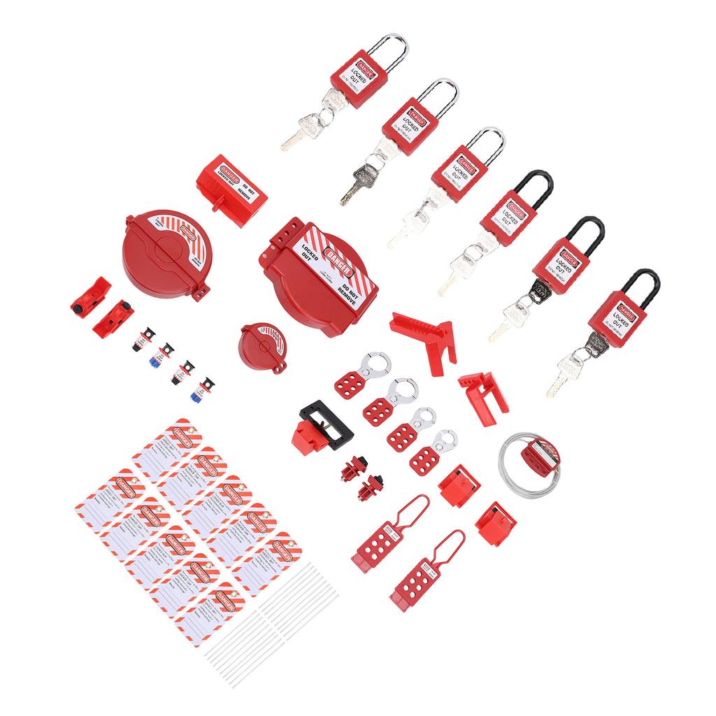 Комплект блокировки и маркировки, зажим для блокировки автоматического выключателя, групповой блокиратор, проушины для блокировки, бирки блокировки, безопасность