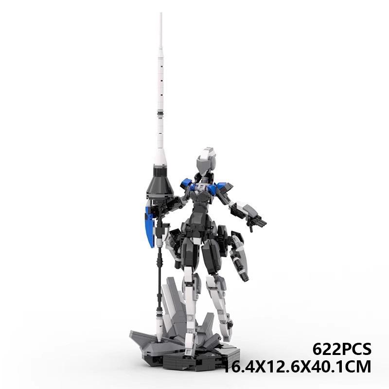 M Building Block Is Compatible With Lego Creative Ornaments Mecha Valkyrie, Mecha Mobile Warrior Girl Robot Ornaments
