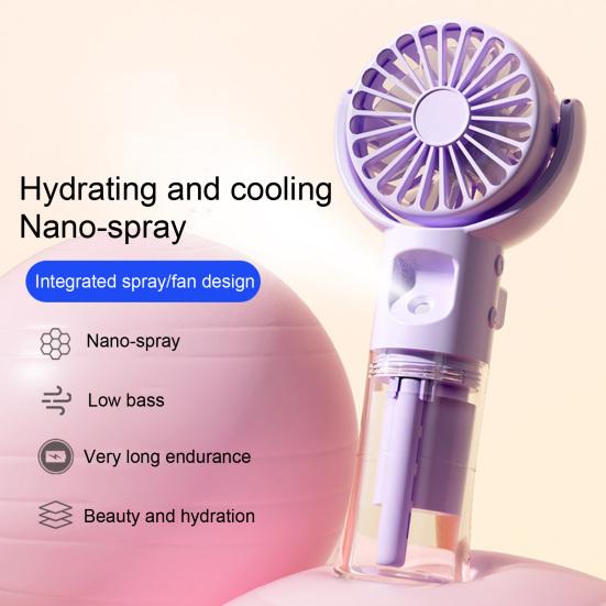 Handheld Spray Fan USB Rechargeable Adjustable Summer Personal Water Mist Fan Portable Travel Outdoor Pocket Mini Cooling Fan