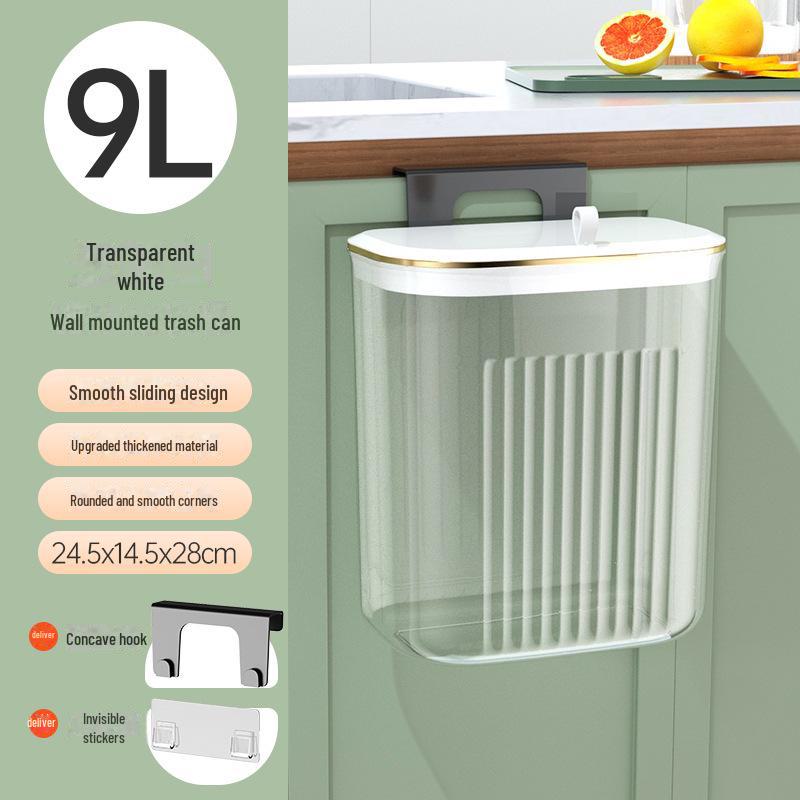 Wall-Mounted Kitchen Waste Bin with Lid - Versatile Trash Basket for Kitchen or Bathroom.