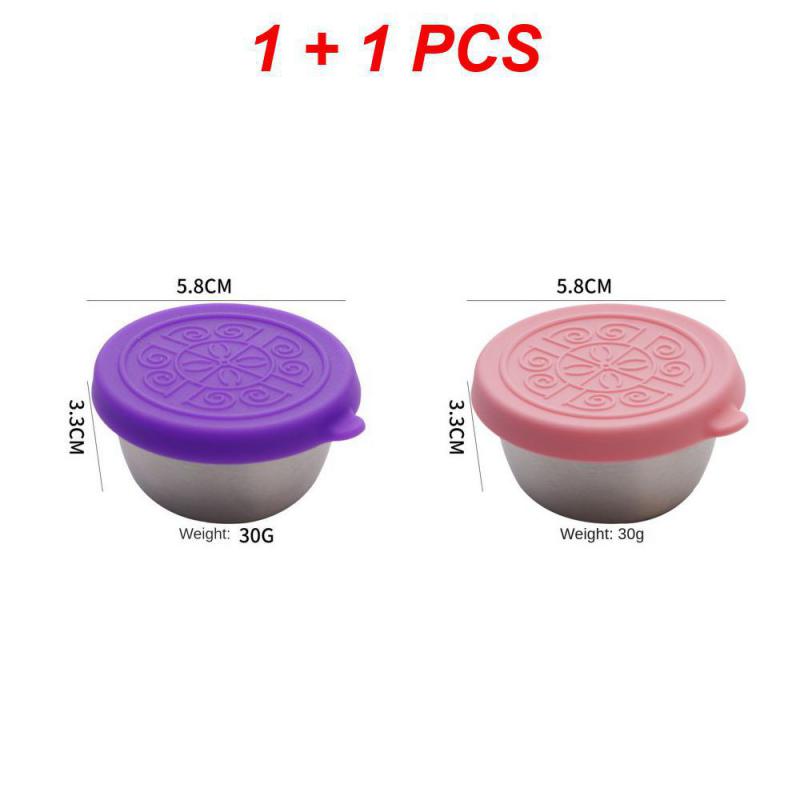 1~4 шт. Салатница герметичная многоразовая нержавеющая сталь кухонные принадлежности инструменты для соуса чашки для пикника путешествия портативная 1,7 унции