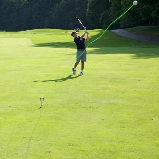 Тренажер для гольф-свинга Гольф-мяч на веревке Помощь для тренировки свинга 50 футов обратной связи по свингу Оборудование для практики гольфа для дома, парка, заднего двора