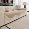 1pc Thick Classic Twill Chenille Non-Slip Sofa Cover Unique Curved Shaped with Tassels Heavy Sofa Towel Decoration Washable