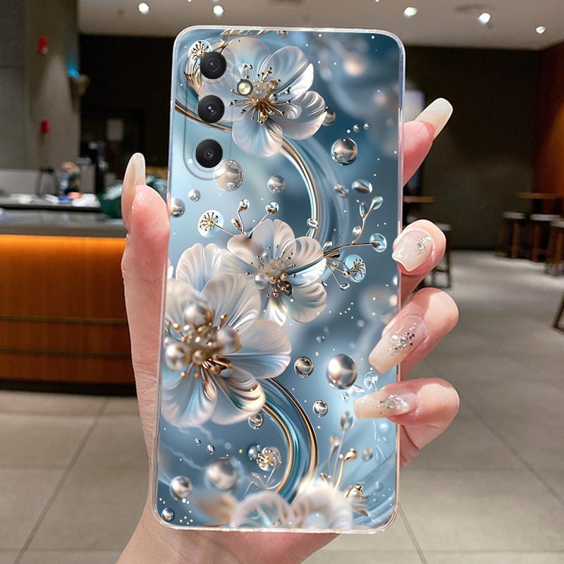 For Samsung A35 5G Case Aesthetic Flower Clear Soft Silicone Back Cover For Samsung Galaxy A35 A55 Phone Case SM-A356B SM-A556B