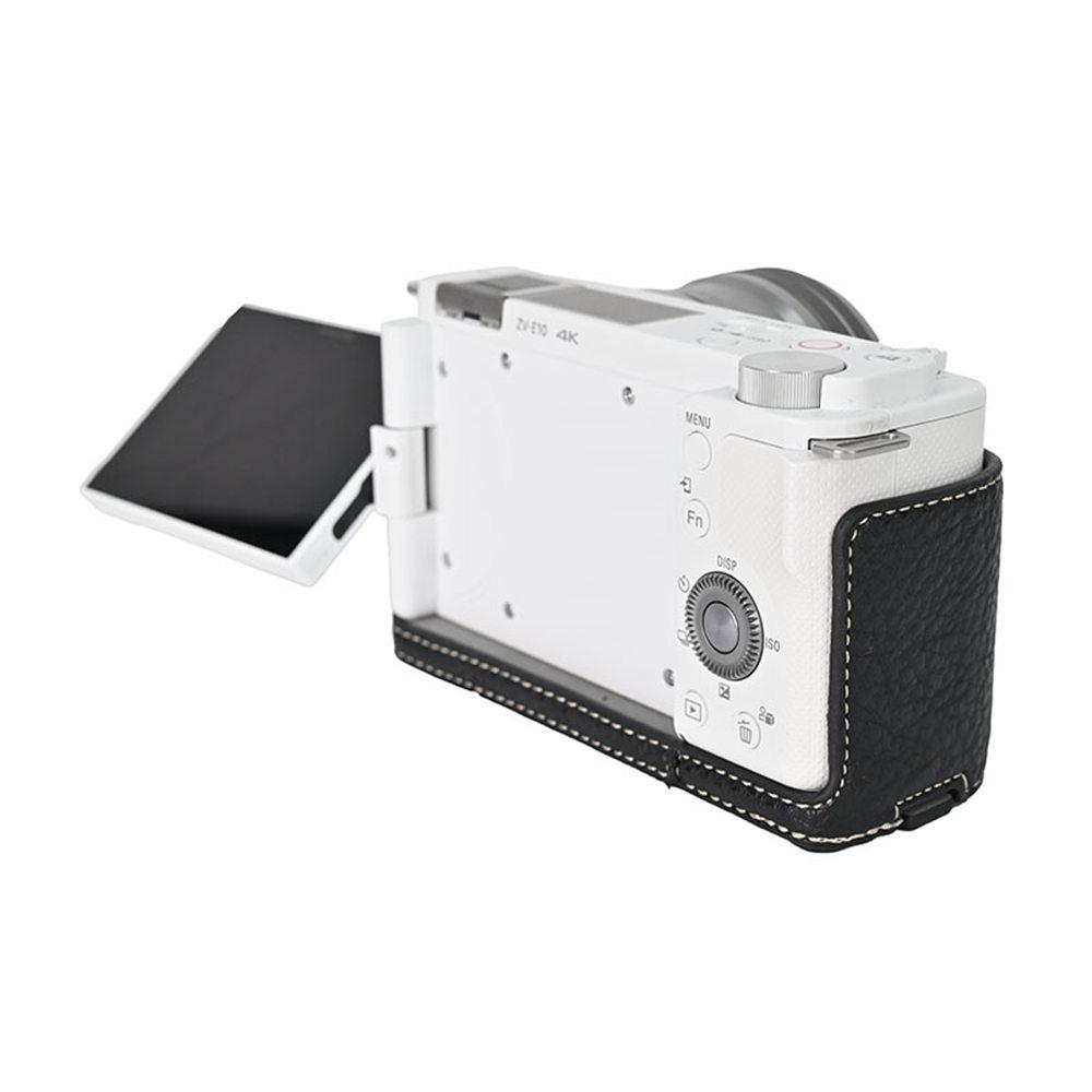 Получехол для камеры для Sony A6700 A6400 A6300 A6100 A6000 ZVE10 ZVE10II ZVE10M2 A7R5 A7CII A7C2 Крышка с открывающимся дном Искусственная кожа