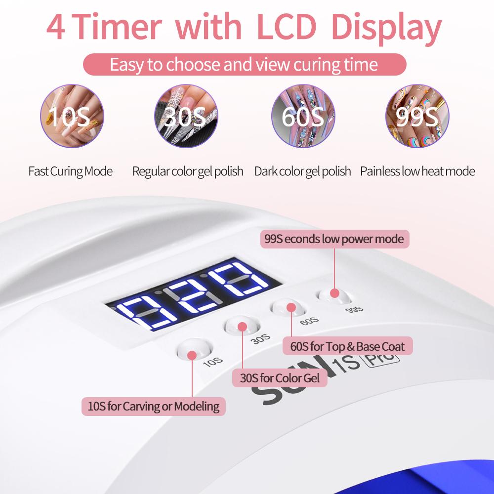 YIKOOLIN SUN 1S UV LED Nail Lamp 48W for Professional Saloon Fast Nail Gel Dryer With 4 Timers Automatic Sensor LCD Display
