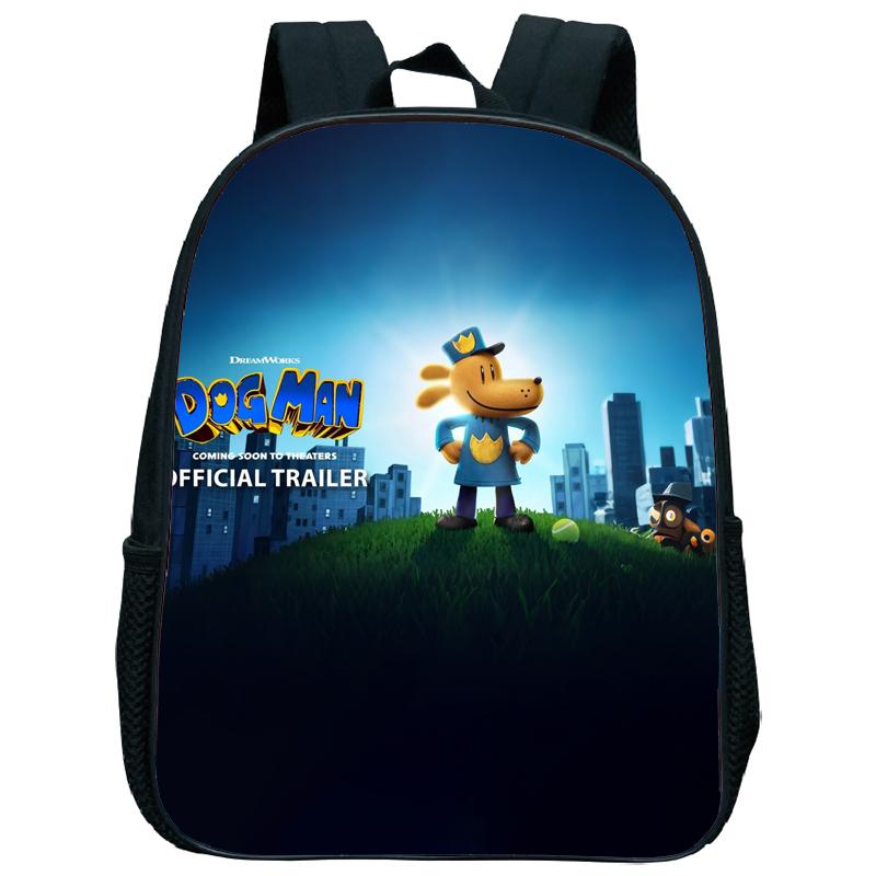 Dog Man Kindergarten Backpack 12 Inch Dogman Children Boy Girl Nursery Shoulder Bag Toddler Back to School Birthday Gift
