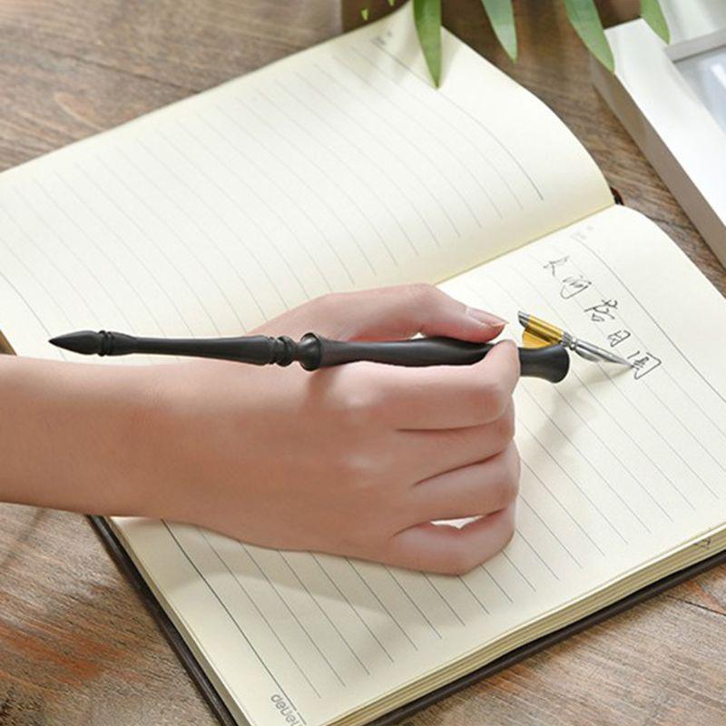 Retro English Oblique Calligraphy Dip Pen Nib Holder Handmade Antique Fountain