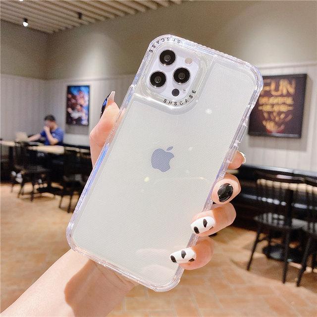 Противоударный прозрачный чехол для телефона Iphone 14 13 11 12 Pro Max Xs X Xr Max 14plus ярких цветов, прозрачная мягкая задняя крышка из ТПУ