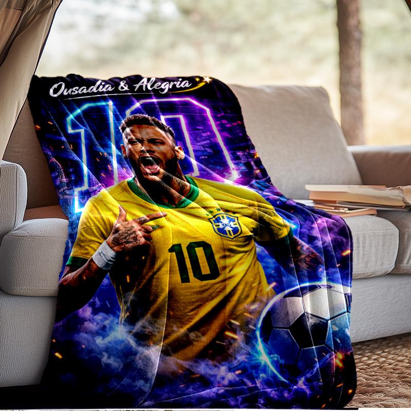 Neymar Celebration Blanket Outdoor Flannel Blanket for Camping, Hiking, Garden Parties, Picnic Essentials,gift for family and friends