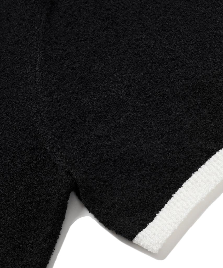 GRAYBLVD Aras Ringer Knit Short Sleeve Gkbst33 (Black)