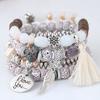 LUXY MOON Exquisite Opal Wings Love Beaded Bracelet Multi-circle Tassel Bracelet Retro Ethnic Style