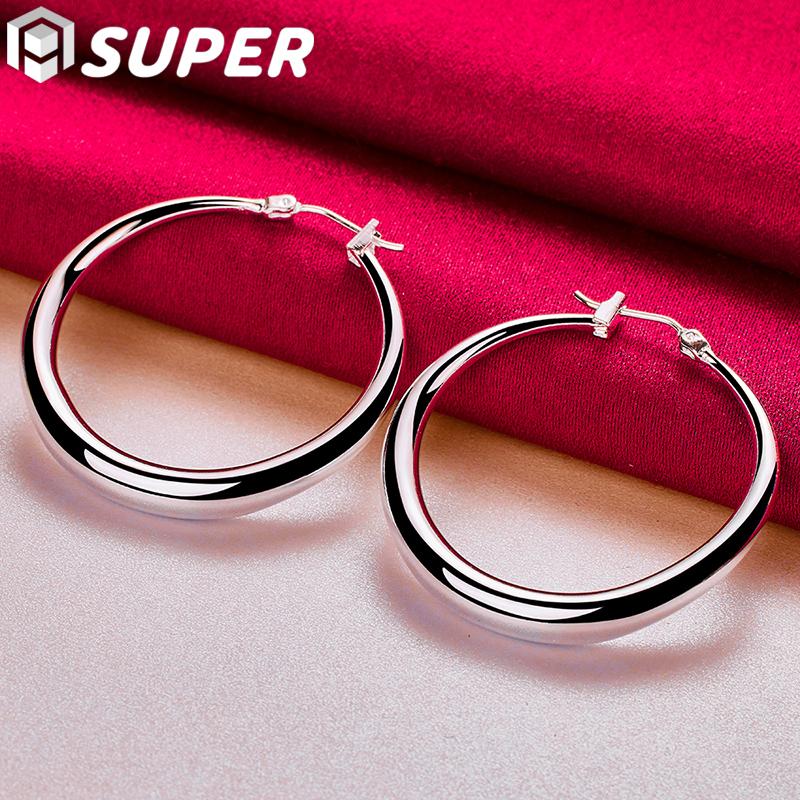 Серьги из стерлингового серебра 925 пробы с гладкими лунными подвесками, свадебные украшения