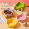 Ceramic Cat Food Bowl with Stand - Neck Protection, Pet Feeding Dish