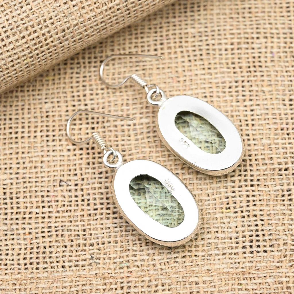 Lavish Green Amethyst Gemstone Handmade 925 Sterling Silver Earring Jewelry