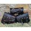Leather Saddlebags Motorcycle Pouch Black Three Bags Panniers Saddle Bags For Sportscasters Set of Three Bags