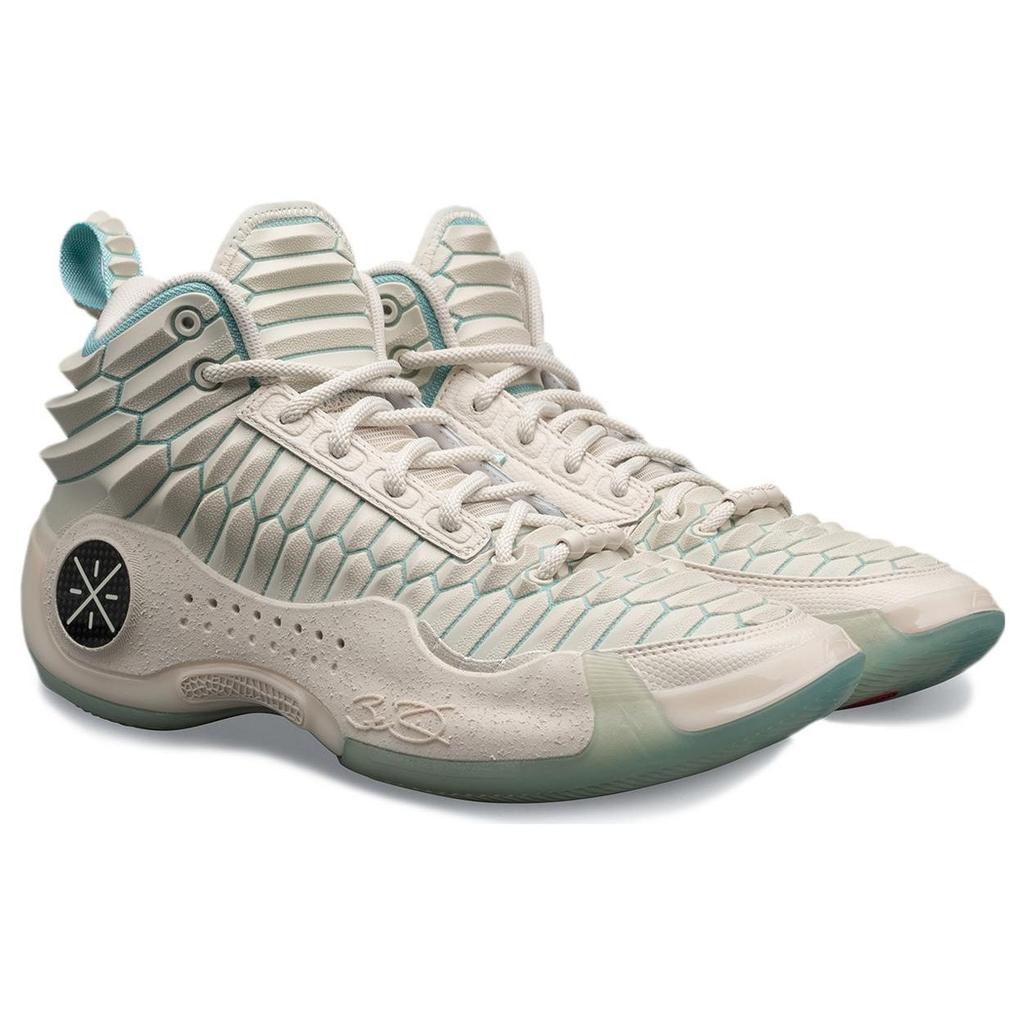 Li Ning WOW 10 Белый Дракон Высокие Баскетбольные Кроссовки Мужские Лебединый Белый ABAS075-4