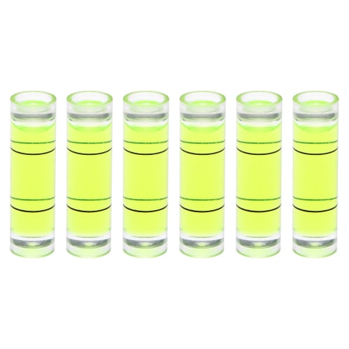 uxcell Cylindrical Bubble Levels, 9.5x34mm, Mini Bullseye Level for Camera Tripods, Telescopes, Workshops, Turntables, and Picture Frames, 6-Piece Set
