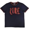 Футболка с полосками по краям The Cure 'Logo' темно-синяя - НОВАЯ