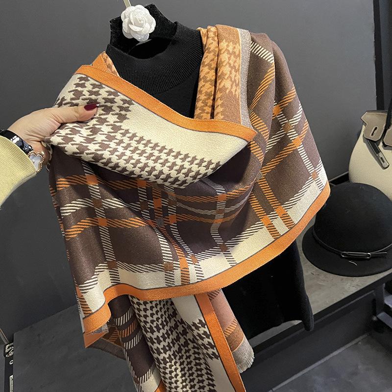 Premium High-quality Air-conditioned Room Shawl Outside Women's Summer Office Nap Imitation Cashmere Fringed Warm Scarf